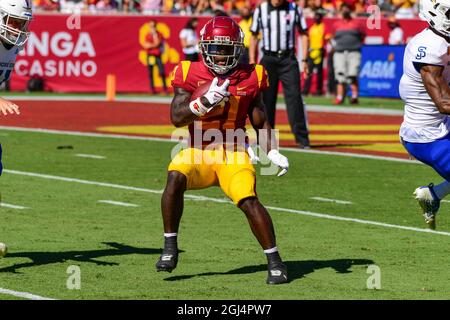 Sud California Trojans sicurezza Isaiah Pola-Mao (21) durante una partita di calcio NCAA contro i San Jose state Spartans, Sabato, 4 settembre 2021, in L Foto Stock