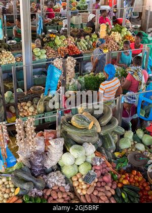 Mercado Municipal di Praia a Platone. La capitale Praia sull'Ilha de Santiago, Capo Verde. (Solo per uso editoriale) Foto Stock