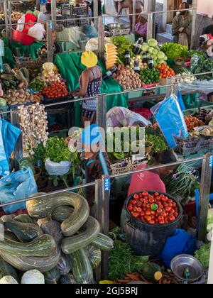 Mercado Municipal di Praia a Platone. La capitale Praia sull'Ilha de Santiago, Capo Verde. (Solo per uso editoriale) Foto Stock