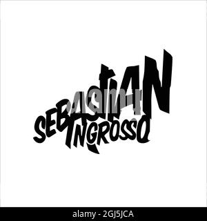 Sebastian Ingrosso testo in modo elegante e creativo Illustrazione Vettoriale