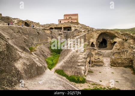 Georgia, Uplistsikhe. 7 ° secolo grotta città. Foto Stock