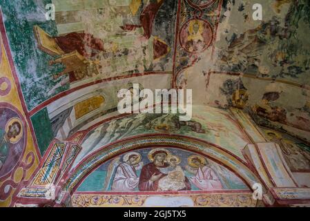 Georgia, Kutaisi. Monastero di Gelati, affresco religioso. Foto Stock