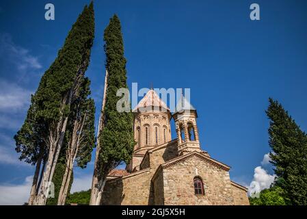 Georgia, Kakheti, Ikalto. Monastero di Ikalto, esterno del IX secolo. Foto Stock