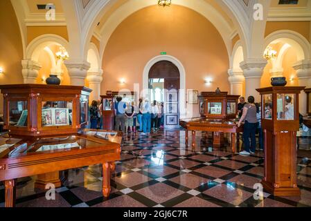 Armenia, Yerevan. Biblioteca Matenadarana, rari manoscritti in lingua armena. Foto Stock