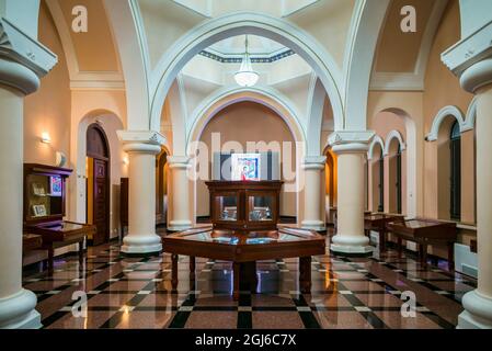 Armenia, Yerevan. Biblioteca Matenadarana, rari manoscritti in lingua armena. Foto Stock