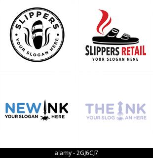 Vendita al dettaglio pantofole logo design Illustrazione Vettoriale