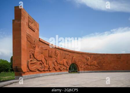 Armenia, Sardarapat. Memoriale alla Vittoria Armena sui Turchi nel maggio del 1918. Foto Stock