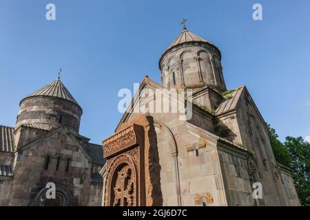 Armenia, Tsaghkadzor. Monastero di Kecharis, 11 ° secolo, interno. Foto Stock