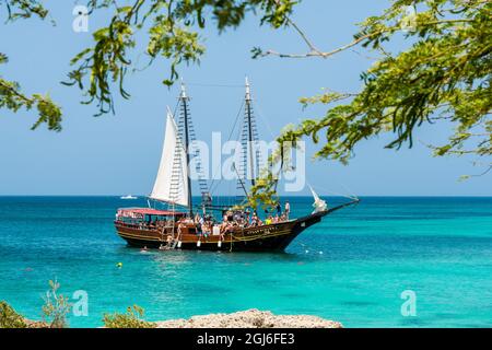 Tour di snorkeling a Malmok Beach, Aruba. Foto Stock