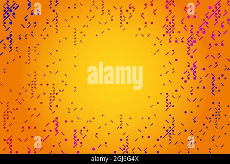 Elementi poligonali radiali su sfondo arancione. Spazio di copia centrale per il testo. Illustrazione Vettoriale