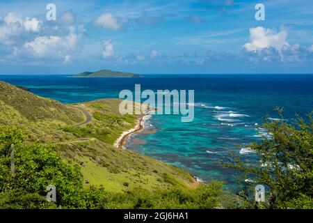 Punto Udall con Buck Island in background, St. Croix, Isole Vergini americane. Foto Stock