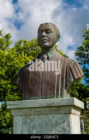 David Hamilton Jackson statue, Fort (senza suggerimenti), Christiansted National Historic Site, Christiansted, St. Croix, Isole Vergini statunitensi. Foto Stock