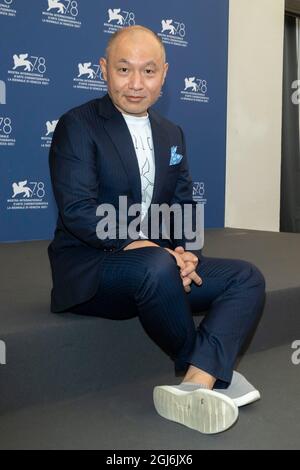 Venezia, Italia. 9 settembre 2021. Masaaki Yuasa partecipa alla fotocellula di 'Ino-Hu' durante il 78° Festival del Cinema di Venezia al Palazzo del Casino sul Lido di Venezia, il 09 settembre 2021. Credit: dpa/Alamy Live News Foto Stock