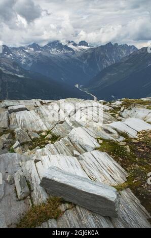 Selkirk Mountains visto dall'Abbott Ridge Trail Glacier National Park, British Columbia Foto Stock