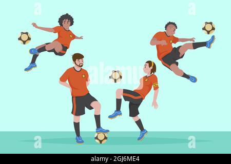 Illustrazione dei giocatori di calcio illustrazione del vettore. Illustrazione Vettoriale