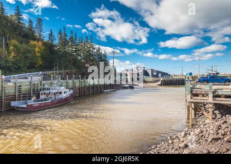 Canada, Nova Scotia, Blomidon penisola sale, Porto, lungomare vista città Foto Stock