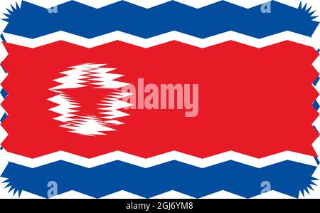 Modello vettoriale del logo della bandiera della Corea del Nord Illustrazione Vettoriale