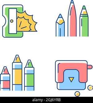 Icone colore RGB di base del pittore impostate Illustrazione Vettoriale