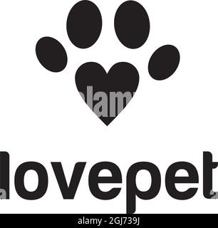 Immagine del modello di icona vettoriale del logo PET Lover Illustrazione Vettoriale