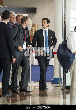 JEJU, SOUTH KORE 2012-09-11 il principe Carl Philip di Svezia è visto durante la conferenza ambientale IUCN a Jeju, Corea del Sud, 11 settembre 2012. Foto: Suvad Mrkonjic / XP / SCANPIX / kod 7116 ** OUT SWEDEN OUT ** Foto Stock