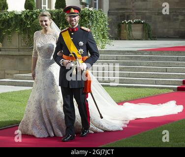 LUSSEMBURGO 20121020 matrimonio del principe ereditario Guillaume di Lussemburgo e della contessa belga Stephanie de Lannoy, il 20 ottobre 2012, a Lussemburgo. Foto Jonas Ekströmer / SCANPIX kod 10030 Foto Stock