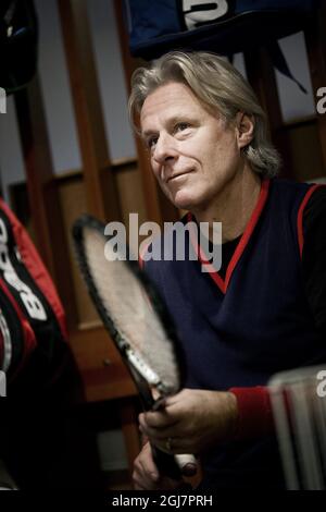 STOCCOLMA 2012-09-19 Bjorn Borg, ex-asso da tennis svedese, ha fotografato alla Stockholm Tennis Hall di Kristineberg dove si pratica. Foto Rickard Kilstrom / SCANPIX Kod 75952 Foto Stock