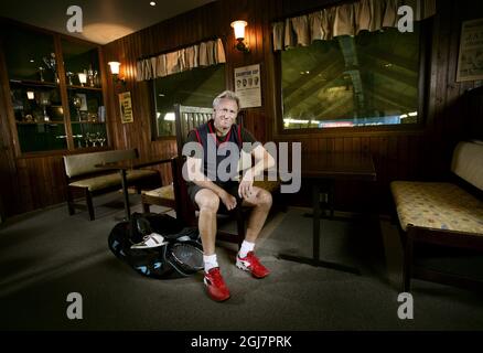 STOCCOLMA 2012-09-19 Bjorn Borg, ex-asso da tennis svedese, ha fotografato alla Stockholm Tennis Hall di Kristineberg dove si pratica. Foto Rickard Kilstrom / SCANPIX Kod 75952 Foto Stock