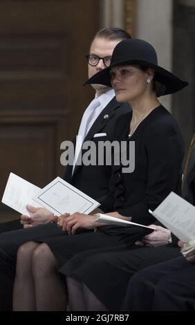 STOCCOLMA 2013-03-16 Principe Daniele, Principessa Vittoria della Corona al funerale della Principessa Lilian nella Cappella reale del Palazzo reale di Stoccolma sabato 16 marzo 2013. Foto: Maja Suslin / SCANPIX / kod 10300 Foto Stock