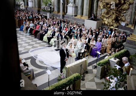 STOCCOLMA 20130608 la cerimonia nuziale tra la Principessa Madeleine di Svezia e il Sig. Christopher OÂ Neill si è svolta nella Cappella reale del Palazzo reale di Stoccolma sabato 8 giugno 2013. Foto: Jessica Gow / SCANPIX / kod 10070 Foto Stock