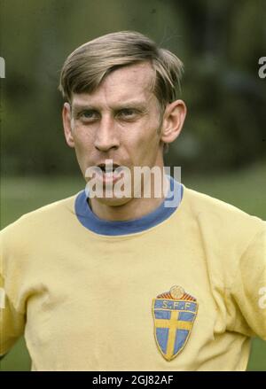 YSTAD 1973-05-21 giocatore di calcio Bo Larsson ritratto durante un allenamento nazionale svedese squadra di calcio 21 maggio 1973. Foto: Soren Karlson / XP / SCANPIX / Kod: 28 Foto Stock