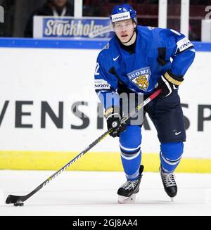 MALMO 2013-12-27 Finland's Ville Pokka durante il Campionato Mondiale Junior gara preliminare di icehockey tra Finlandia e Norvegia alla Malmo Arena di Malmo, Svezia, il 27 dicembre 2013. Foto: Andreas Hillergren / TT / code10600 Foto Stock