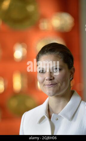 STOCCOLMA 20140520 la Principessa Vittoria durante un'udienza con il Sindaco di Amburgo, OLAF Scholz, al Palazzo reale di Stoccolma, Svezia, 20 maggio 2014. Foto: Janerik Henriksson / TT / Kod 10010 Foto Stock