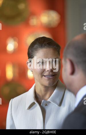 STOCCOLMA 20140520 la Principessa Vittoria durante un'udienza con il Sindaco di Amburgo, OLAF Scholz, al Palazzo reale di Stoccolma, Svezia, 20 maggio 2014. Foto: Janerik Henriksson / TT / Kod 10010 Foto Stock