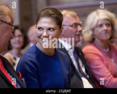 GOTEBORG 2014-06-13 Crown Princess Victoria ha partecipato al 25-year anniversario 'Nordens Arks' all'Università di Goteborg, 13 giugno 2014. Â€™Ark di Nordens è secondo il loro sito web una fondazione senza scopo di lucro che lavora per dare alle specie minacciate un futureÂ . Foto: Bjorn Larsson Rosvall / TT / Code 9200 Foto Stock