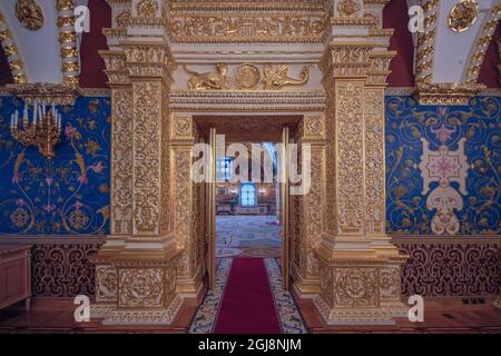 Russia, Mosca. Camera decorata all'interno del Palazzo del Grande Cremlino. Foto Stock