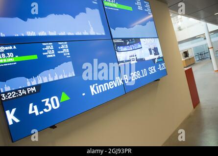 STOCCOLMA 2015-03-11 *per voi Files* Interior of the Stockholm Stock Exchange, NASDAQ, OMX Group a Stoccolma, Svezia. Marzo 13, 2015. Foto: Fredrik Sandberg / TT / Kod 10180 Foto Stock