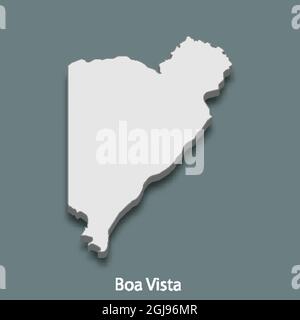la mappa isometrica 3d di Boa Vista è una città del Brasile , illustrazione vettoriale Illustrazione Vettoriale