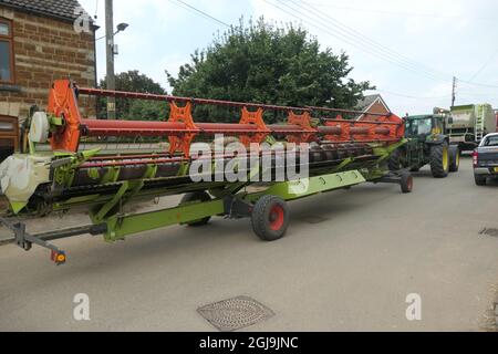 Macchinari agricoli in Ringstead Northamptonshire Village Regno Unito Foto Stock