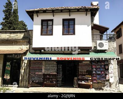 Negozio di souvenir nel centro storico di Trebinje Foto Stock