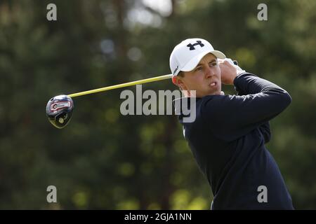 Matthew Fitzpatrick ha tee out durante l'ultimo round al golf club di Bro Hof il torneo Nordea Masters domenica 5 giugno 2016. Foto: Fredrik Persson / TT / Kod 75906 Foto Stock