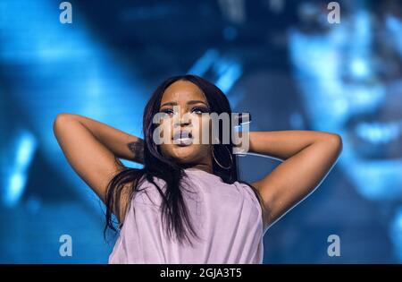 STOCCOLMA 2016-07-04 Rihanna suona con il suo Anti World Tour all'arena Tele2 di Stoccolma; Svezia Juy 4, 2016. Foto: Marcus Ericsson / TT / Kod 11470 Foto Stock