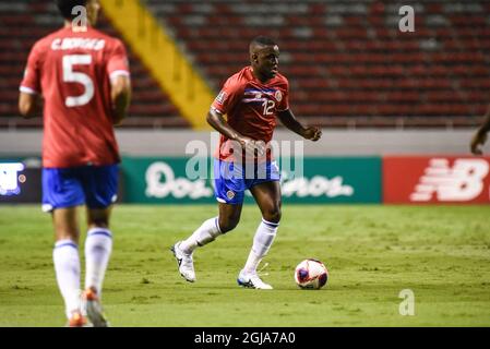 SAN JOSE, Costa Rica: Joel Campbell del Costa Rica durante il 1-1 pareggio gioco tra Costa Rica e Giamaica nel CONCACACAF FIFA World Cup Qualificers o Foto Stock