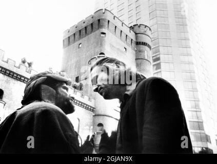 Robin Williams, Jeff Bridges, in set of the Film, 'The Fisher King', TriStar Pictures, 1991 Foto Stock