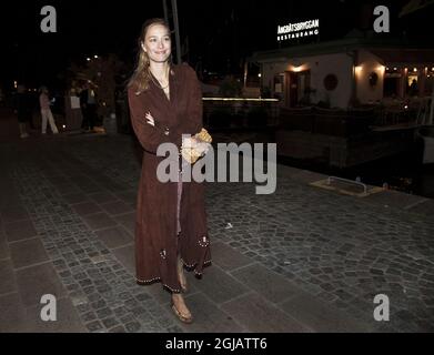 STOCCOLMA 2017-08-24 Beatrice Borromeo, sposata con Pierre Casiraghi di Monacoâ a visto a Stoccolma, Svezia giovedì. Beatrice Borromeo sta partecipando al matrimonio tra Axel StaÃ«l von Holstein, 36, ed Erika Widegren, a Stoccolma venerdì Foto: Olle Sporrong / EXP / TT / Kod: 7112 ** OUT SWEDEN OUT ** Foto Stock