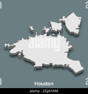 la mappa isometrica 3d di Houston è una città degli Stati Uniti, illustrazione vettoriale Illustrazione Vettoriale