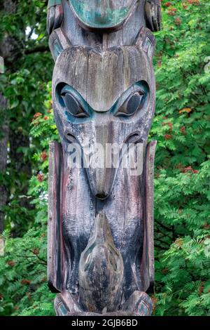 Tinglit totem pole, Wrangell, Alaska, USA Foto Stock