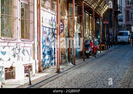 Istanbul Turchia Settembre 05 2021 strade del distretto nella parte europea chiamato Beyoğlu Foto Stock