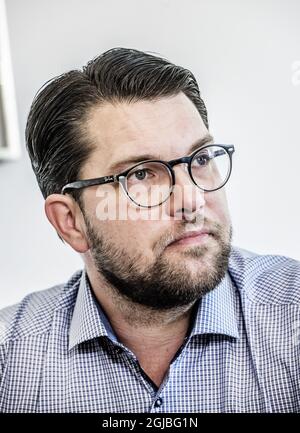 STOCCOLMA 2018-08-16 Jimmie akesson, presidente dei Democratici svedesi. Elezioni generali in Svezia 9 settembre 2018. Foto: Tomas Oneborg / SVD / TT / Kod: 30142 ** OUT SWEDEN OUT ** Foto Stock
