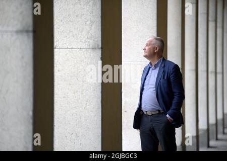 STOCCOLMA 20180823 Jonas Sjostedt, politico svedese e leader del partito di sinistra. Le elezioni generali si terranno in Svezia il 09 settembre 2018. Foto: Janerik Henriksson / TT / Kod 10010 Foto Stock