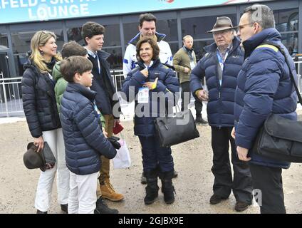 SEEFELD 20190223 la regina svedese Silvia e il re Carl Gustaf al FIS Nordic World Ski Championships 2019 di Seefeld., Austria. Foto Fredrik Sandberg / TT kod 10080 *** Foto Stock